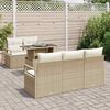 vidaXL Set Divano da Giardino con cuscino 6 pcs Beige Poly Rattan
