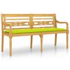 vidaXL Panchina Batavia Cuscino Verde Chiaro 150cm Legno Massello Teak