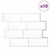 vidaXL Adesivi Decorativi 10 pcs Bianco e Grigio 29,4 x 21,4 x 0,8 cm