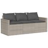 vidaXL Divano da Giardino con Cuscini 3 Posti Grigio Chiaro Polyrattan