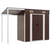 vidaXL Capanno Giardino Tetto Esteso Marrone 277x107x181cm Acciaio
