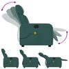 vidaXL Poltrona Massaggiante Reclinabile Verde Scuro in Tessuto