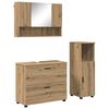 vidaXL Set di mobili per il bagno 3 pz Rovere artigianale