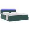 vidaXL Letto con contenitore e LED Verde Scuro 180 x 200 cm Velluto