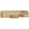 vidaXL Set di divani da esterno 6 pz Bianco e Beige Poliestere