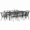 vidaXL Set da Pranzo per Giardino 9 pcs Nero polyrattan