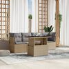 vidaXL Set Divano da Giardino 5 pz con Cuscini Beige in Polyrattan