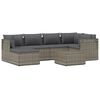 vidaXL Set Divani da Giardino 7 pz con Cuscini in Polyrattan Grigio