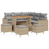 vidaXL Set Divano da Giardino 9 pz Beige polyrattan