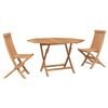 vidaXL Set Bistro da Giardino 3 pz Naturale Legno di teak solido