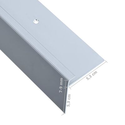 vidaXL Profili a F per Gradini 15 pz in Alluminio 100 cm Argento