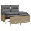 vidaXL Set Divano da Giardino 4 pz con Cuscini Beige in Polyrattan