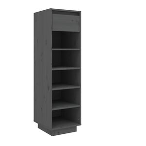 vidaXL Scarpiera Grigia 30x34x105 cm in Legno Massello di Pino