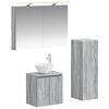 vidaXL Set di mobili per il bagno 4 pz Sonoma grigio