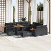 vidaXL Set Divano da Giardino con cuscino 17 pcs Nero polyrattan