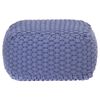 vidaXL Pouf Intrecciato a Mano Blu 50x50x30 cm in Cotone