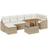 vidaXL Set Divano da Giardino 8 pz Beige Poly Rattan