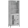vidaXL Credenza Grigio Cemento 69,5x34x180 cm in Legno Multistrato