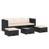 vidaXL Set Divani da Giardino 4 pz con Cuscini in Polyrattan Nero