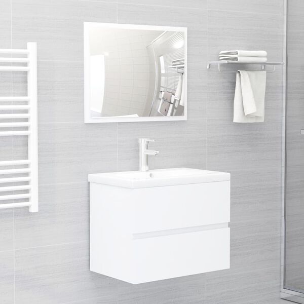 vidaXL Mobile Lavabo Bianco 60x38,5x45 cm in Legno Multistrato