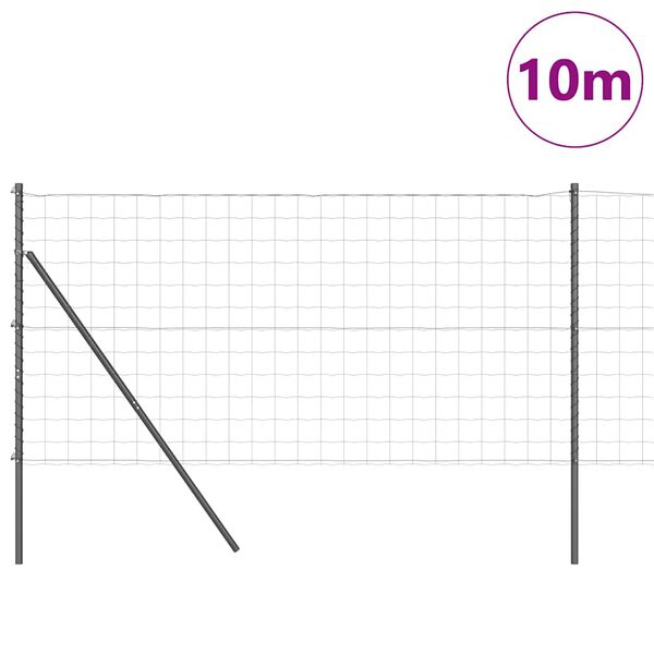 vidaXL Recinzione con Posto Grigio 1,4 x 10 m Acciaio e PVC