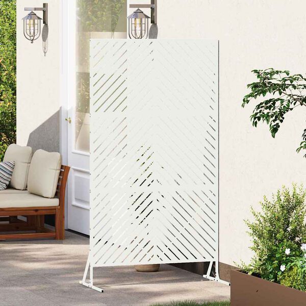 vidaXL Schermo per Privacy Bianco 100 x 50 x 180 cm Acciaio