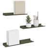vidaXL Mensola sospesa 3 pcs Verde oliva 40 x 9 x 2,5 cm Acciaio