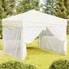 vidaXL Tenda per Feste Pieghevole con Pareti Laterali Crema 3x3 m