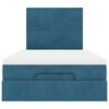 vidaXL Struttura Letto Pouf con Materassi Blu Scuro 120x200 cm Velluto