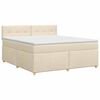 vidaXL Letto box spring con materasso Crema 140 x 190 cm Tessuto