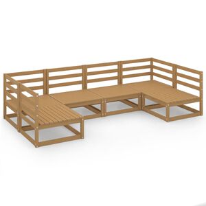 vidaXL Set Divani da Giardino 6 pz in Legno Massello di Pino