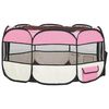 vidaXL Box per Cani Pieghevole con Borsa Trasporto Rosa 145x145x61 cm