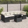 vidaXL Set Divano da Giardino con cuscino 8 pcs Nero Poly Rattan