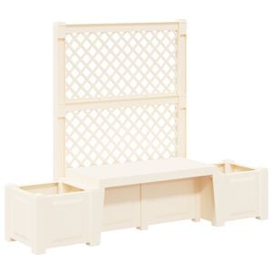 vidaXL Panchina da Giardino Kopenhagen Bianco 173 x 49 x 135,5 cm PP