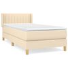 vidaXL Giroletto a Molle con Materasso Crema 100x200 cm in Tessuto