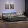 vidaXL Letto a Molle con Materasso e LED Grigio Chiaro 200x220cm Velluto
