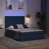 vidaXL Letto con contenitore e LED Blu 140 x 190 cm Poliestere