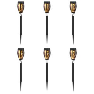 vidaXL Luci solari da esterno con picchetto 6 pcs Bianco caldo 47,5 cm