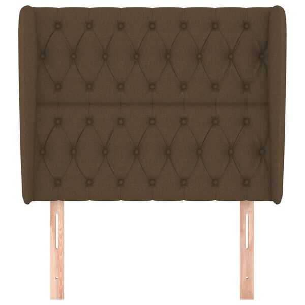 vidaXL Testiera ad Orecchio Marrone Scuro 93x23x118/128 cm in Tessuto