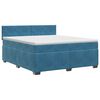 vidaXL Letto box spring con materasso Blu Scuro 160 x 200 cm Velluto