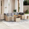 vidaXL Set Divano da Giardino 8 pz con Cuscini Beige in Polyrattan