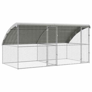 vidaXL Gabbia per polli 2 pz Argento 400 x 200 x 200 cm