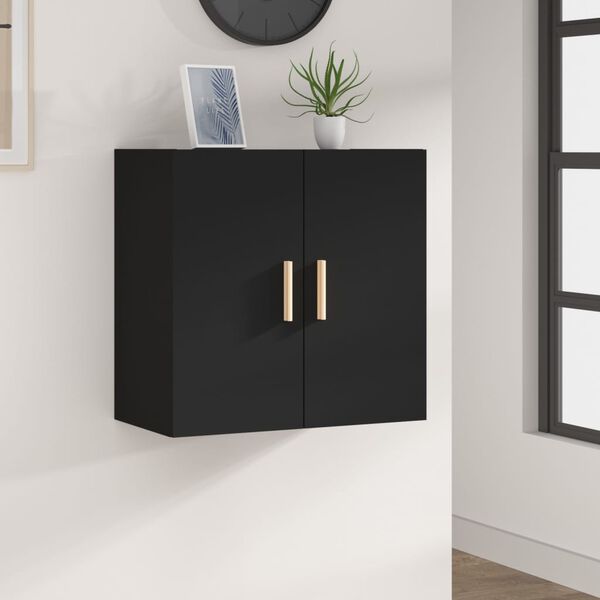 vidaXL Armadietto a Muro Nero 60x30x60 cm in Legno Multistrato