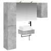 vidaXL Set di mobili per il bagno 5 pz Grigio Cemento