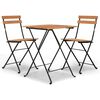 vidaXL Set Bistr&ograve; Pieghevole 3 pz in Legno Massello di Teak e Acciaio