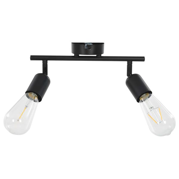 vidaXL Faretto a 2 Vie con Lampadine 2 W Nero E27
