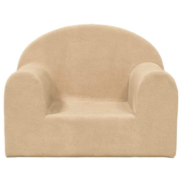 vidaXL Divano per Bambini Crema in Morbido Peluche