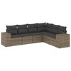 vidaXL Set Divano da Giardino 6 pz con Cuscini Grigio in Polyrattan