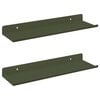 vidaXL Mensola sospesa 2 pz Verde oliva 30 x 9 x 2,5 cm Acciaio
