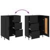 vidaXL Credenza 2 pcs Rovere Nero Legno Stratificato e Vetro